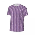 thumbnail image 5 of T Shirt For Men Striped Print Running Summer Purple And White Basic Novelty Tee Shirt For Male Patte, 5 of 7