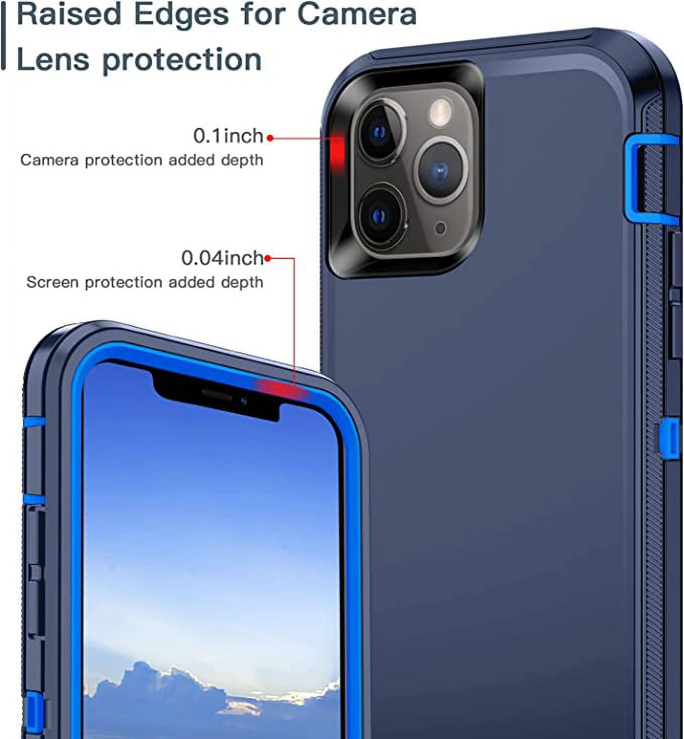 iPhone 11 Pro Heavy Duty Case {Shock Proof-Shatter Resistant -3 Layer Rubber- Compatible for iPhone 11 Pro } Color Blue - By Entronix - image 4 of 7