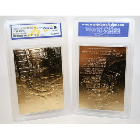 Star Wars DARTH VADER 23KT Gold Card Sculptured #/10,000 - Graded GEM MINT 10