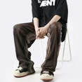 thumbnail image 4 of Pantalones casuales para hombre, anchos, holgados, tendencia masculina, oferta, estilo coreano, corte regular, elegante, moda actual, ropa clásica 2024, 4 of 5