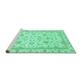 thumbnail image 2 of Ahgly Company Machine Washable Indoor Square Abstract Turquoise Blue Modern Area Rugs, 6' Square, 2 of 4