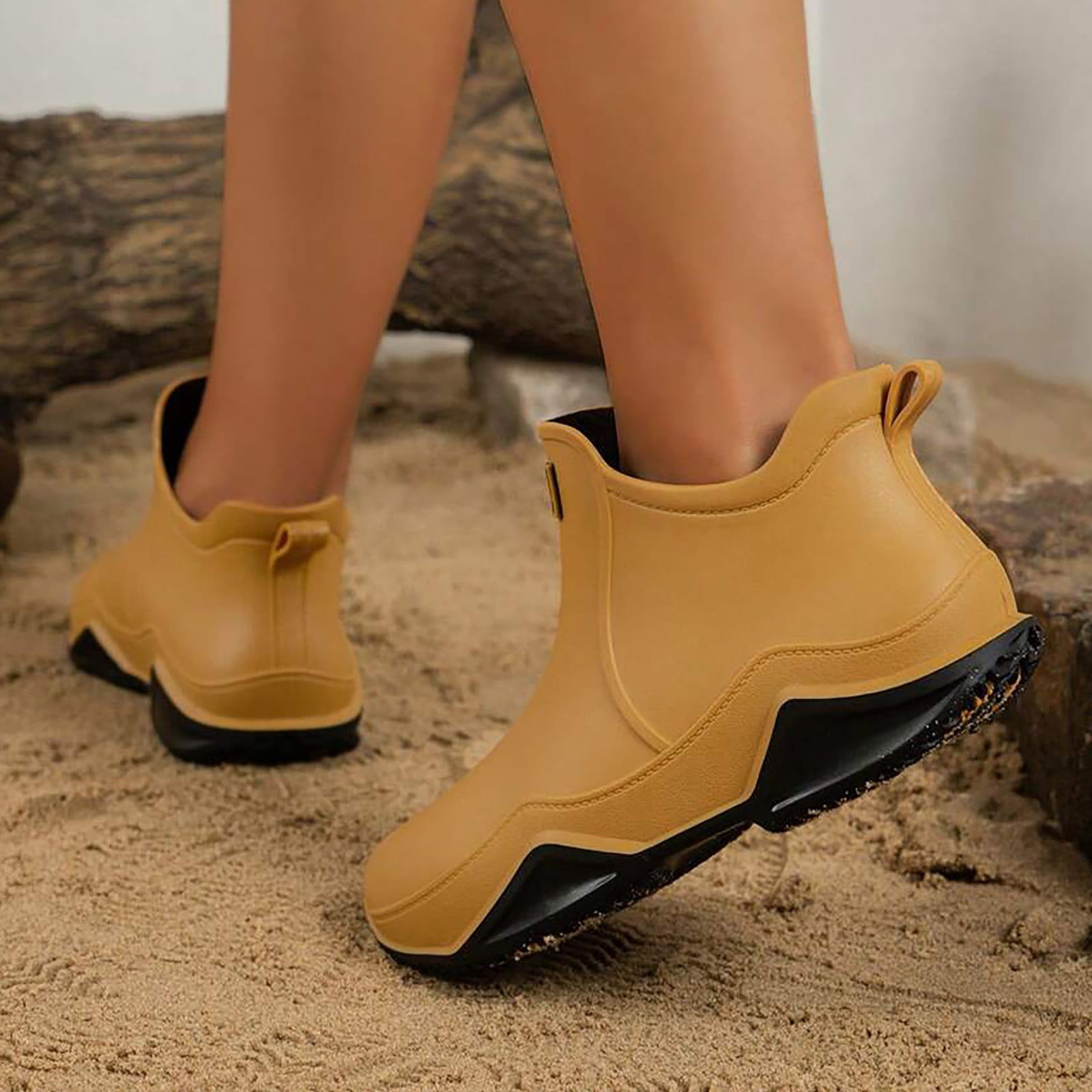 YLYL Womens Mens Rain Boots Waterproof Rubber Chelsea Shoes Outdoor Walking Water Shoes Ankle Boots