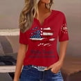 thumbnail image 2 of Evdexr We the People Shirts Women Short Sleeve American Flag 250 Anniversary Usa Shirt V Neck Graphic 1776 2026 Shirts Plus Size Tees Red 3XL, 2 of 5