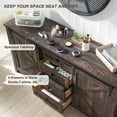 thumbnail image 2 of OKD 60" Farmhouse Dresser 4 Drawer Modern Storage Cabinet with Sliding Barn Door for Bedroom, Chest of Drawers Wood Organizer TV Stand for Living Room, Dark Rustic Oak, 2 of 6