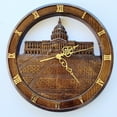 thumbnail image 3 of 14" Wall Clock With Unique Design. Beech Wood, Handcrafted With US Symbols., 3 of 8