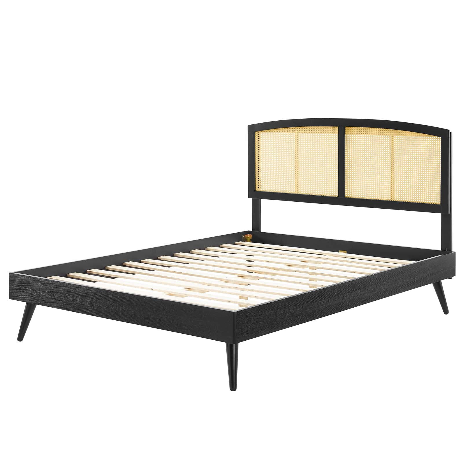 Platform Bed Frame, King Size, Wood, Black, Modern Contemporary Urban Design, Bedroom Master Guest Suite