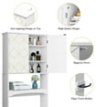 thumbnail image 2 of HLR Over The Toilet Storage Cabinet, Bathroom Above Toilet Storage Cabinet with Doors and Adjustable Shelves, White, 2 of 6