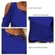 thumbnail image 4 of Mujer Casual Manga Corta Top Hombro Frío Camisa Verano Moda Suelta Cómoda Blusa Azul Real M, 4 of 5