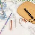thumbnail image 4 of Bangus Stainless Steel Telescopic Straw, Adjustable Metal Straw with Case, Collapsible Metal Cleaning Brush, Keychain Clips Included, 4 of 4