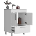 thumbnail image 4 of White Bathroom Vanity, Double Door Cabinet And One Drawer, Lustrous, 23.35in Depth, 18.2in Width, 32.61in Height, 59.91lb Weight Modern ,, 4 of 4