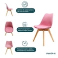 thumbnail image 2 of Set Comedor Oslo Mundo In Melamina 120 Negro 4 sillas Frankfurt Rosa Minimalista, 2 of 8