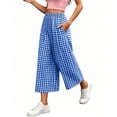 thumbnail image 5 of Horkkom Wide Leg Pants Woman Elastic Waist Plaid Pants Casual Loose Pleated Pants with Pockets M, 5 of 7