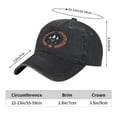 thumbnail image 3 of Vintage Cotton Washed Distressed Baseball Cap - Black Dad Hat Upward Arrows Emblem & Orange Leaf Wreath Design for Men & Women, 3 of 6