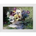 thumbnail image 3 of Albert-Tibulle Furcy de Lavault 4x14 White Modern Wood Framed Wall Art Titled - Pansies and Forget Me Not, 3 of 5