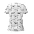 thumbnail image 3 of Goofa Labrador Retriever Dog Pattern Womens Deep V Neck Low Cut Tops Casual Summer Short Sleeve Ribbed Knit T-Shirts-Large, 3 of 5