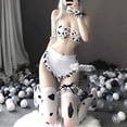 thumbnail image 2 of Bikini de vaca de Anime para mujer, conjunto de sujetador y bragas Lolita Kawaii, ropa interior japonesa, medias blancas Sincero Electrónica, 2 of 5