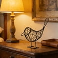 thumbnail image 4 of BiFandian Modern Wire Iron Bird Figurine, Creative Metal Craft Bird Tabletop Ornament, Farmhouse Artisan Bird Statues for Home Office Desktop Spring Decoration Indoor, 4 of 6