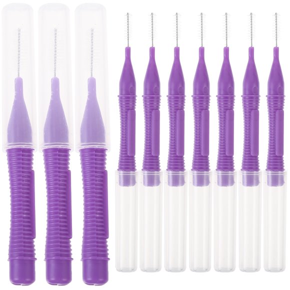 EeaseMX Juego de 10 cepillos interdentales para el cuidado dental (morado)
