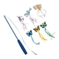 thumbnail image 2 of piezas de juguetes con borlas para gatos, juego de persecución, ejercicio, varita de mariposa multifuncional para gatos y gatitos, 2 of 15