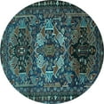 thumbnail image 1 of Ahgly Company Indoor Round Persian Light Blue Traditional Area Rugs, 3' Round, 1 of 4