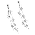 thumbnail image 5 of CIMAXIC Silver Glass Rhinestone Flower Ear Clips for Decor Comfortable Non Pierced Bridal Party Jewelry 1,4.33"X0.79"X0.39", 5 of 5