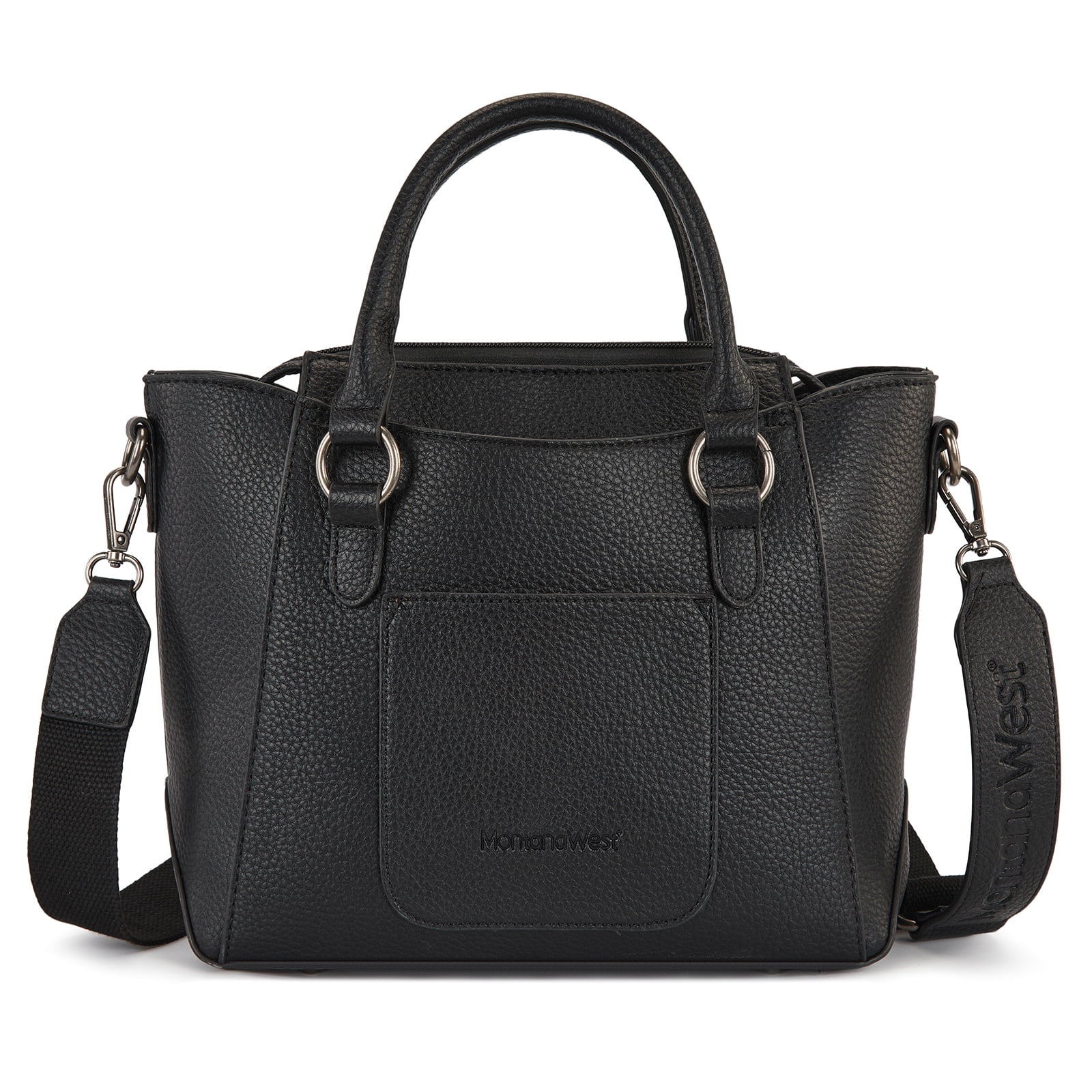 Montana West Small Tote Bag for Women Top handle handbag Trendy Crossbody Purse, Black