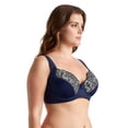 thumbnail image 3 of Curve Muse Women's Plus Size Unlined Underwire Lace Bra with Cushion Straps-Navy, Mauve-Size:40DD, 3 of 6