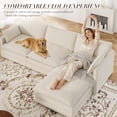 thumbnail image 6 of Muumblus Sectional Sofa Cloud Couch with Reversible Ottoman, L-Shaped Chenille Sofa for Living Rooms, Beige, 6 of 10