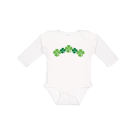 Inktastic Shamrock Four Leaf Clover St Patricks Boys or Girls Long Sleeve Baby Bodysuit