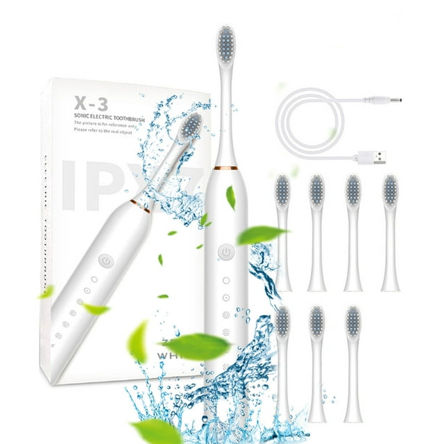 LSLJS Electric Toothbrush Electric Toothbrush with 8 Brush Heads 6 Cleaning Modes Upgraded Electric Toothbrush Longer Life Faster Charging