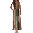 thumbnail image 2 of Vestido Corto de Verano de la Moda de las Mujeres Impreso de Manga Corta Cuello Redondo Tobillo de Longitud Vestido Casual, 2 of 8