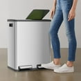thumbnail image 4 of EDX 2 x 8.3 Gallon Dual Garbage Recycle Trash Can with Lid, Inner Buckets for Kitchen, Stainless Steel, Sliver, 4 of 10