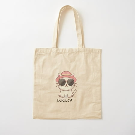 Cool Cat T-Shirt - Funny Cat Lover Gift Cotton Tote Bag Canvas Tote Bag  Family Gift For Mother  Her