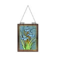 thumbnail image 6 of CHLOE Lighting BLUE IRIS Floral Tiffany-Style Stained Glass Verical Hanging Window Panel 25" Tall, 6 of 9