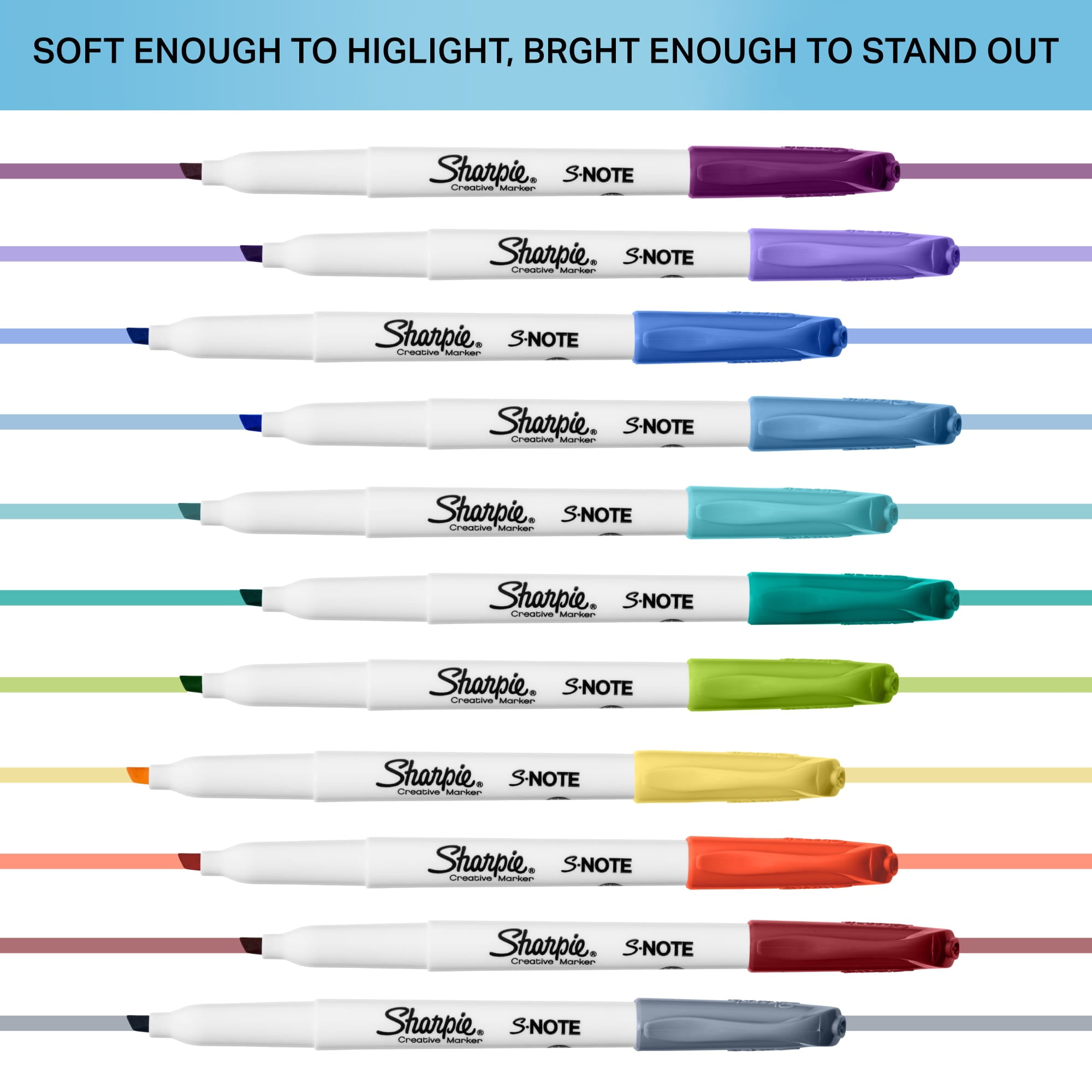 Sharpie S-Note Creative Highlighters, Toy Story 5 Packaging, Chisel Tip, Assorted, 24 Count