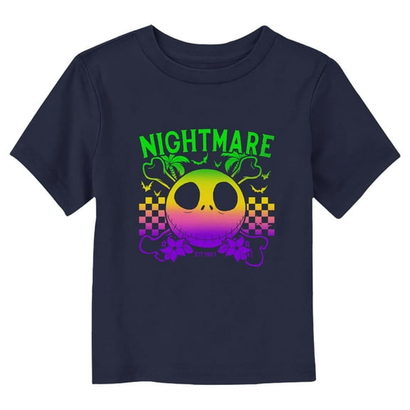 Toddler's The Nightmare Before Christmas EST. 1993 Tropical Rainbow Jack  Graphic Tee Navy Blue 2T