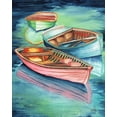 thumbnail image 2 of Medley, Elizabeth 20x24 Black Ornate Wood Framed with Double Matting Museum Art Print Titled - Docked Rowboats II, 2 of 4