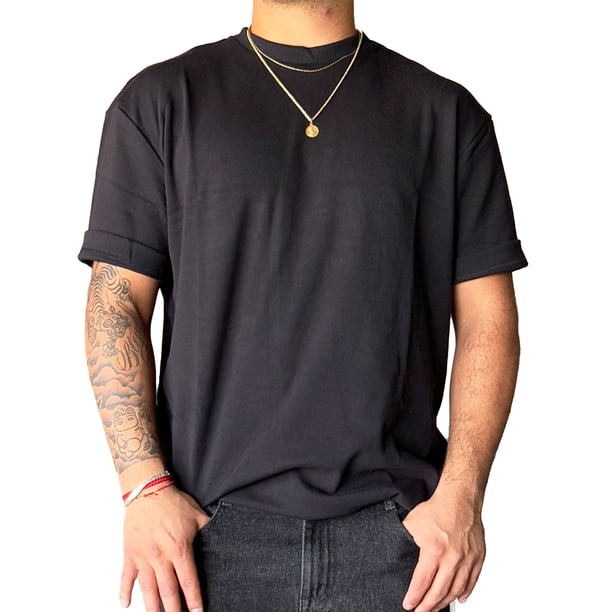 Playera Cuello Redondo Y Mangas Cortas Negra