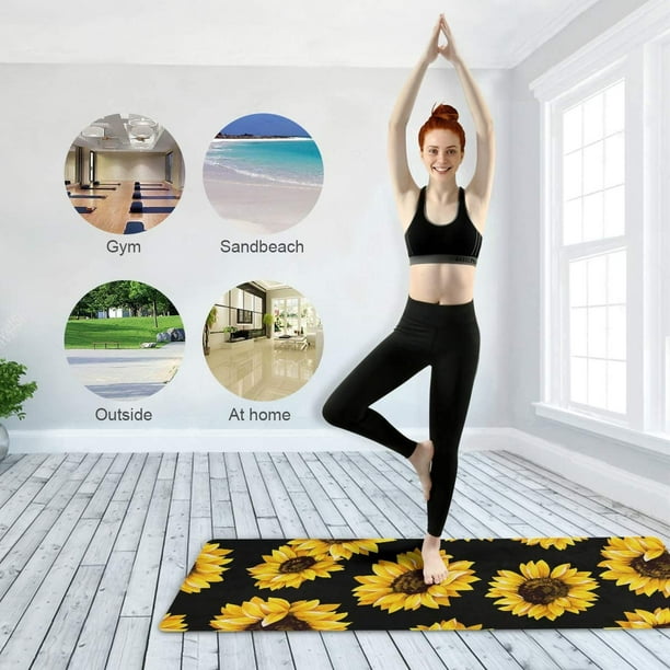 Yoga Mat Sunflower Fitness Exercise Mat Non Slip Workout Mat for Yoga  Pilates and Floor Exercises 