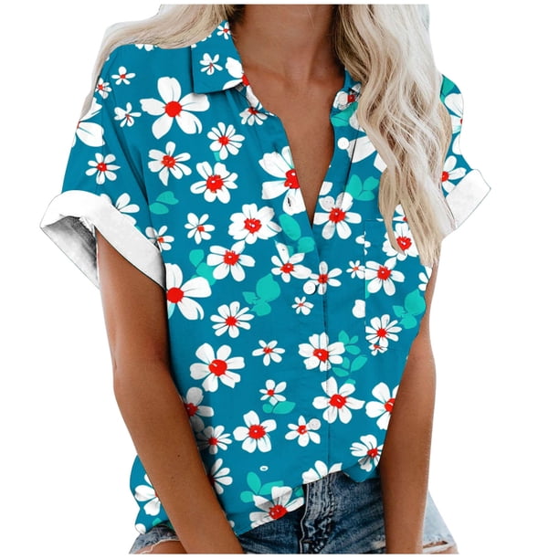 Mujeres Pantalones Cortos Impresos Blusas de Manga Corta Y Top Regular, Vestido de Moda de Verano Casual para Mujeres