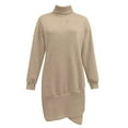 thumbnail image 7 of ZXLBBD Dresses for Women Sweatshirts Dress Long Sleeve Neck Wrap Hem Fall Winter Long Sleeve Dresses Casual Party Gown Evening Comfort Daily Wear, 7 of 7