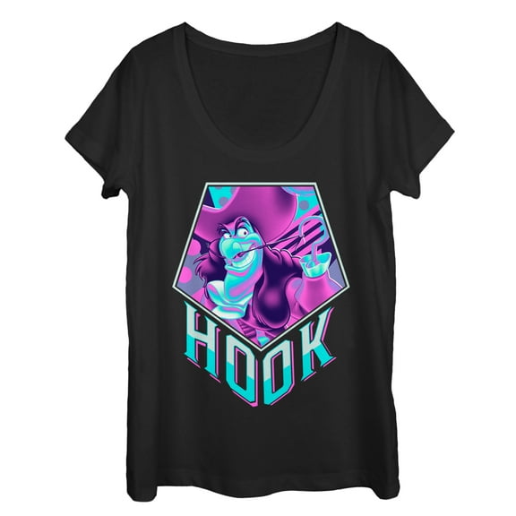 Women's Peter Pan 90's Hook  Scoop Neck Black Small
