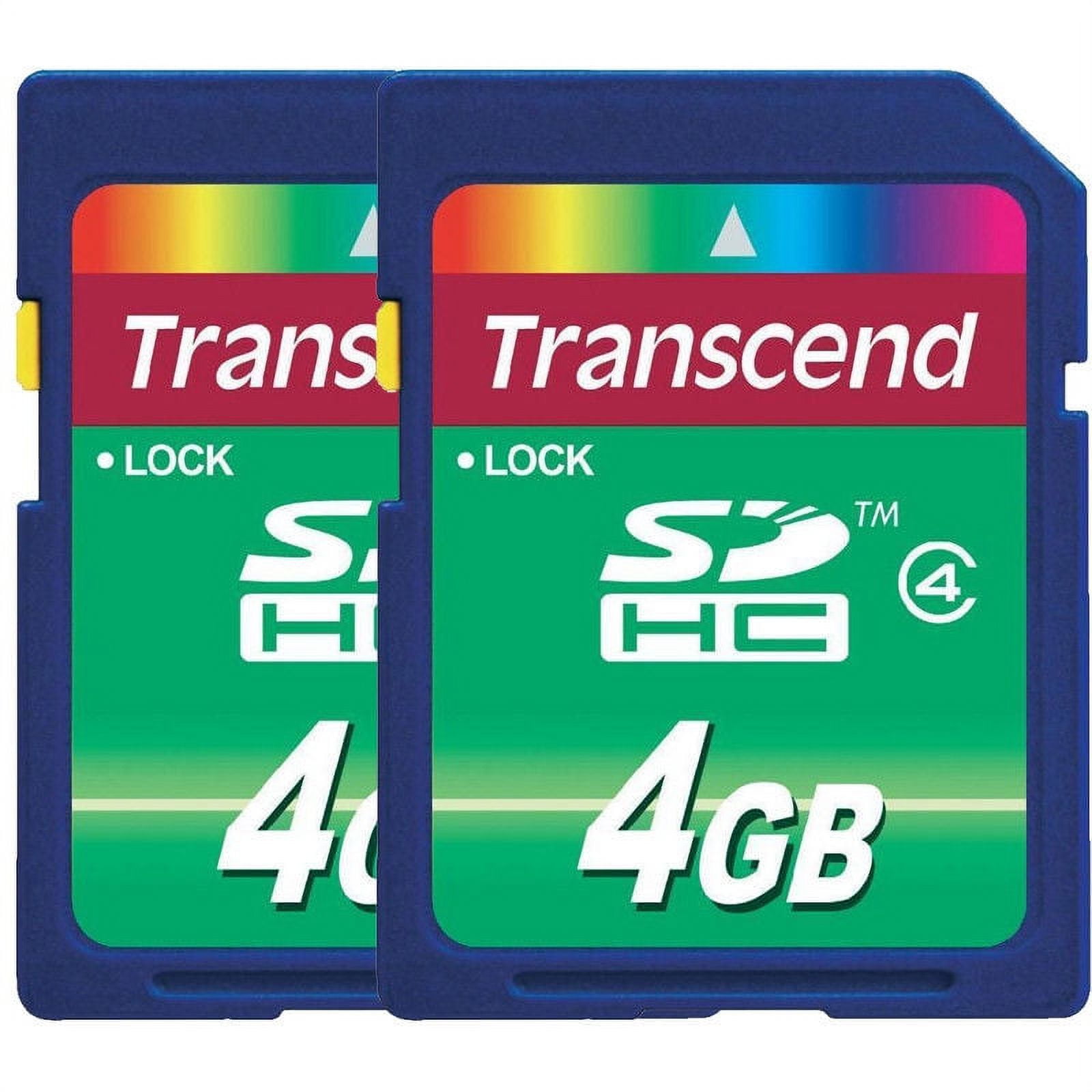 2 X Transcend 4GB Class 4 Secure Digital SDHC Memory Card