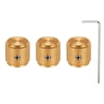 thumbnail image 1 of Uxcell 3 Pcs Aluminium Potentiometer Knobs, 1/4" (6mm) Universal Volume Tone Control Knobs with Arrow Indicator for Guitar, 1/2" Gold, 1 of 7
