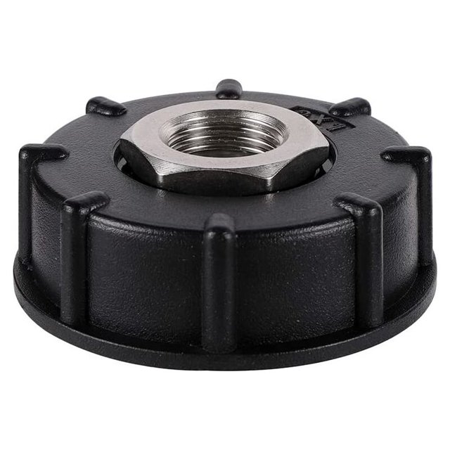 Adaptador de tanque de agua de rosca gruesa IBC S60X6 con accesorios de boquilla de válvula de acero inoxidable (rosca interna de 1/2")