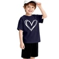 thumbnail image 3 of YunPes Cute Heart Print Shirt Casual Loose Fit Short Sleeve Summer Streetwear Sports Top Valentine's Day Basic Toddler Undershirt, 3 of 8