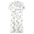 thumbnail image 3 of Sleepwear Dress for Women New Women’s Print Nightshirt with Pockets Lapel Neck Button Loose Nightgown Summer Ruffle Short Sleeve Casual Sleep Dress, 3 of 7