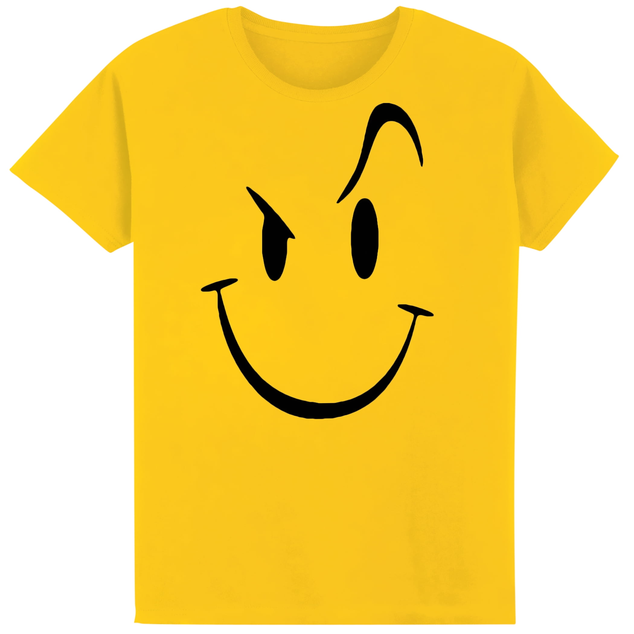 adelig kompakt Surichinmoi Collections Etc Evil Black Smiley Face Yellow Cotton T-Shirt - Walmart.com