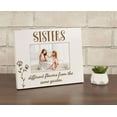 thumbnail image 4 of Darling Souvenir Made With LoveEngraved Table Top Photo FrameWooden Sisters Different Flowers From The Same Garden Quotes White Picture Frame Gift For Sister, 4x6 Photo Size Horizontal, 4 of 8