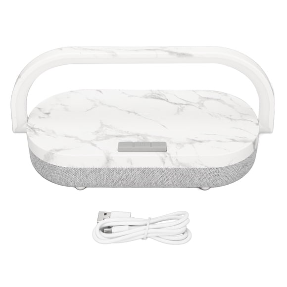 Luz nocturna LED 4 en 1, lámpara de noche táctil con música y cargador inalámbrico, altavoz portátil Bluetooth, soporte para teléfono para dormitorio, veteado